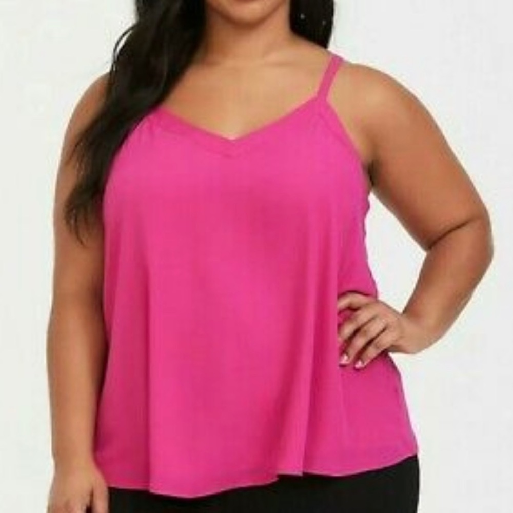 Torrid Size 2 Georgette pink tank NWOT